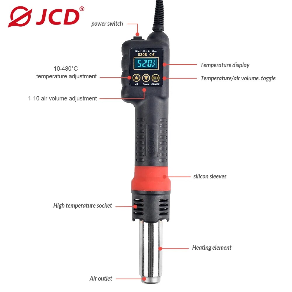 JCD Micro Hot Air Gun 8208 750 - đánh giá và giá Heat Gun Small