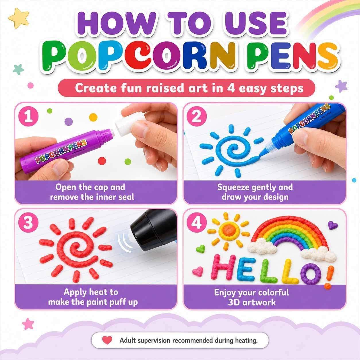 Magic Puffy Popcorn Pens 3D Pu - đánh giá và giá Copic Marker Sketch