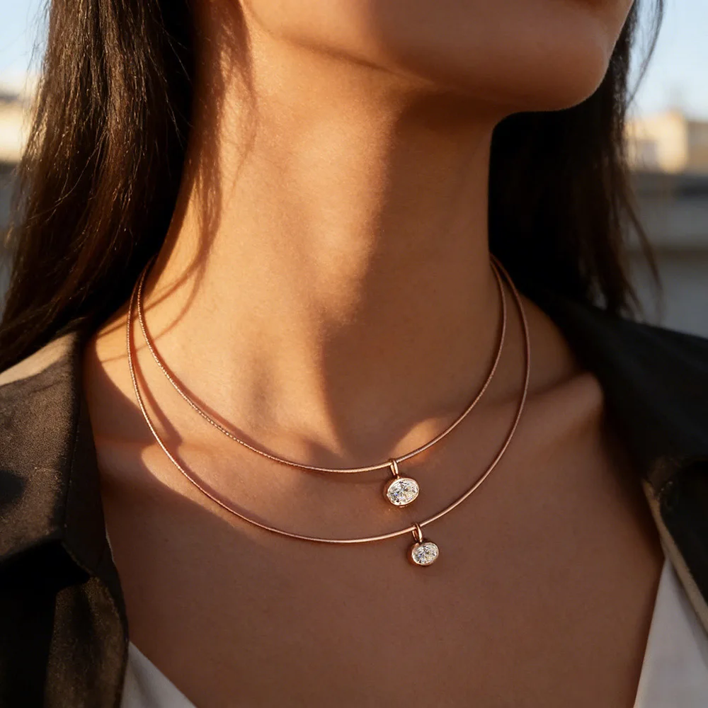 QIBAOKU Bezel Set Oval 3ct Moi - đánh giá và giá Bezels Set Pendant