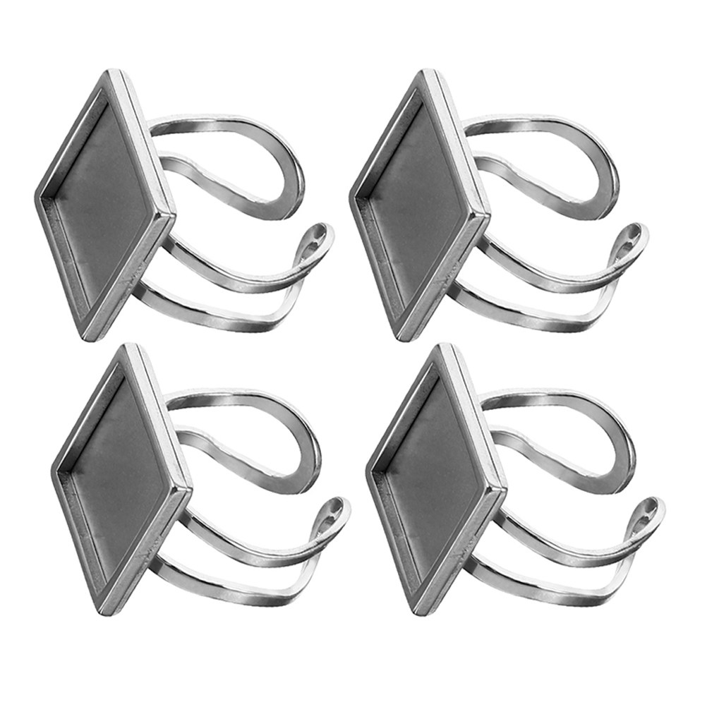4Pcs Metal Ring Blanks Stainle - đánh giá và giá Resin Crafts Diy