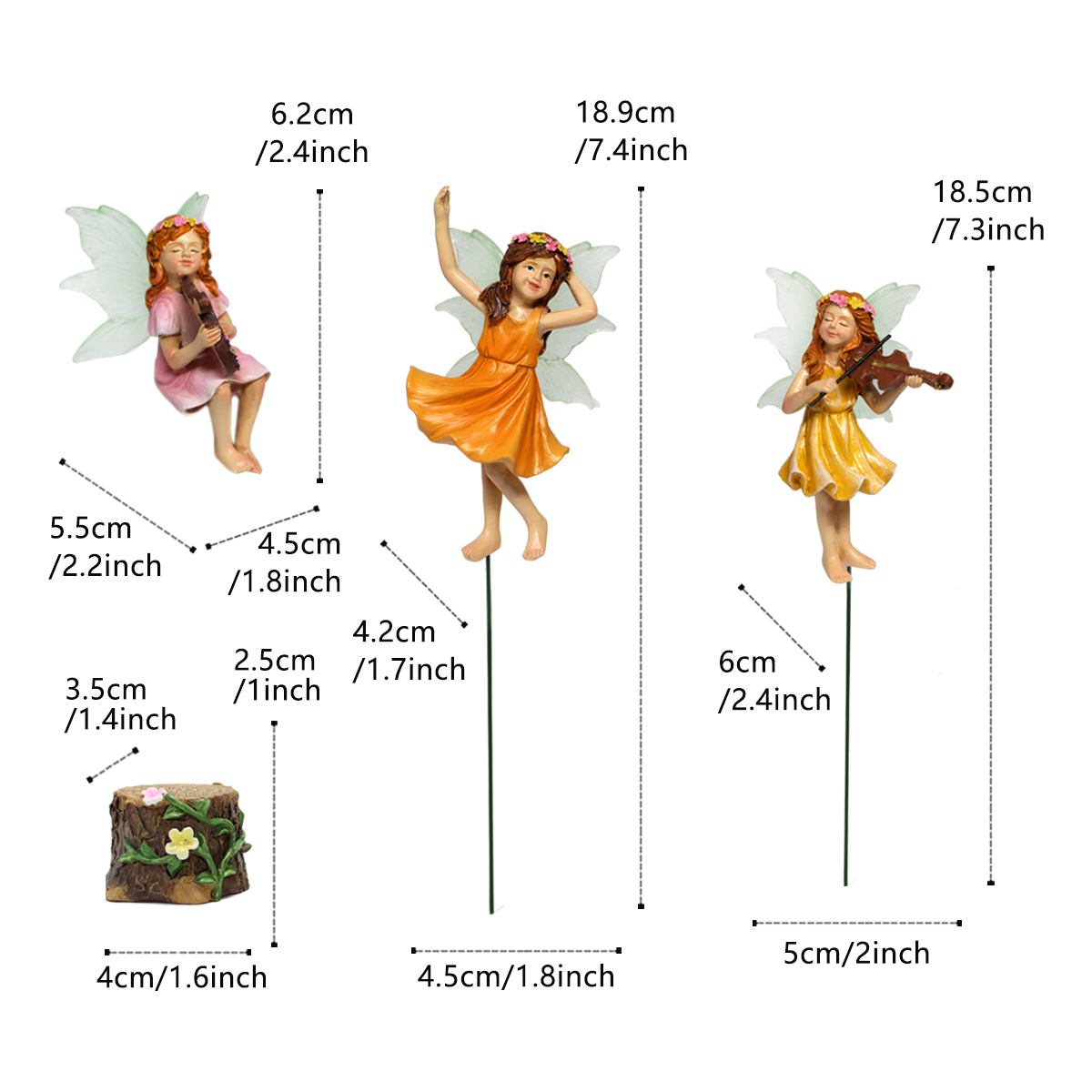 3PC/Playing Music Flower Fairy - đánh giá và giá Resin Craft Ideas